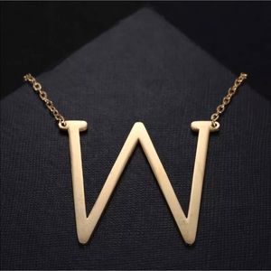 Initial “W” Gold Plated Necklace